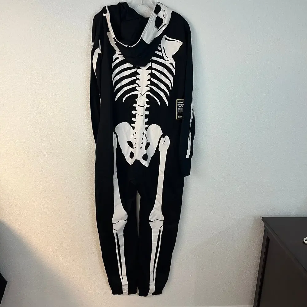 Tipsy elves skeleton full zip one piece unisex outfit NWT medium - Picture 8 of 8